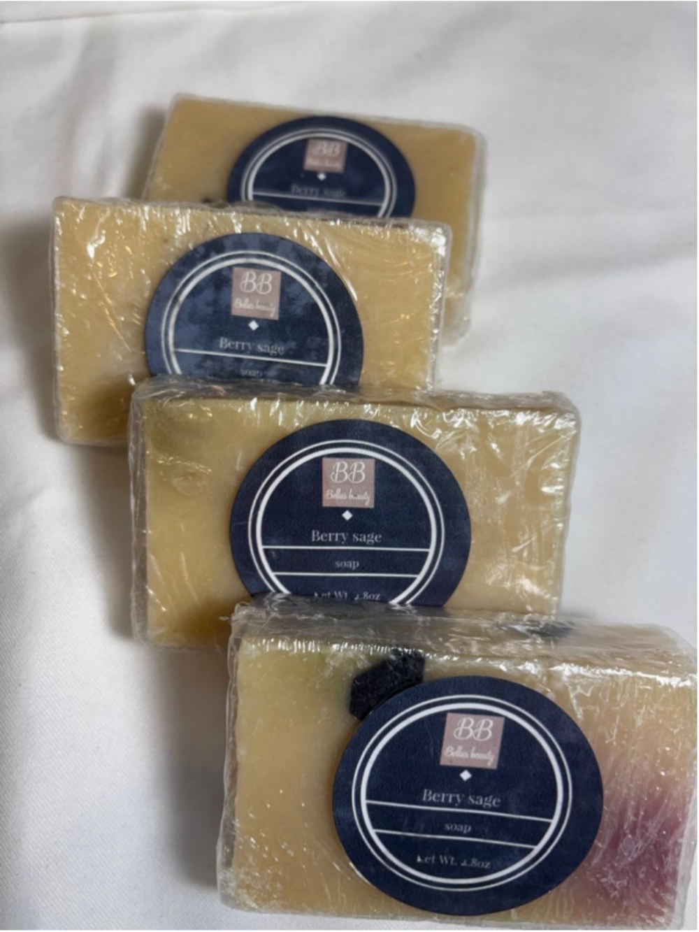 4 Berry Sage Soap Bars - Vegan 100% Natural Artisan Bellas Beauty #V44P x40